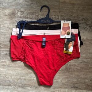 NWT RACHEL Rachel Roy Women's Panties 3-Pack Briefs- Red, Black, Pink
